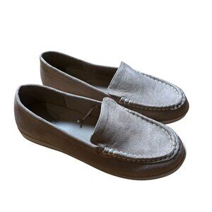 J. Crew Factory Boys' Sueded Loafers Kids' Size 5 in Light Gray New Without Box!